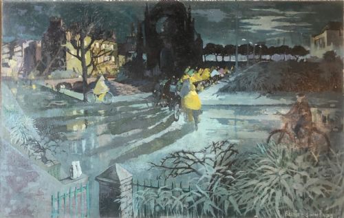 CYCLES AT NIGHT CAMDEN OIL ON BOARD - ADDITIONAL PHOTO 5