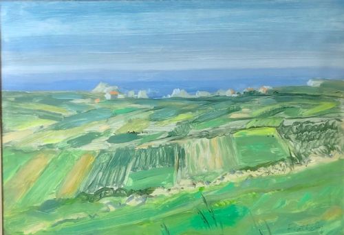 ALASTAIR FLATTERLY PAINTING FIELDS BY THE CANTABRIAN COAST - ADDITIONAL PHOTO 1