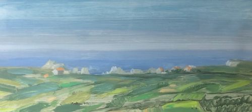ALASTAIR FLATTERLY PAINTING FIELDS BY THE CANTABRIAN COAST - ADDITIONAL PHOTO 2