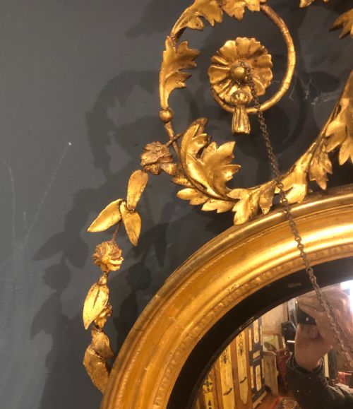 REGENCY GILDED CONVEX MIRROR C 1800 - ADDITIONAL PHOTO 5