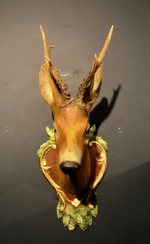 SWEDISH PAINTED FOLK ART DEER WITH ANTLERS C 1880 - ADDITIONAL PHOTO 1