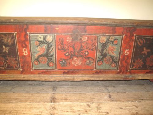 PAINTED MARRIAGE CHEST FRENCH CIRCA 1860 - ADDITIONAL PHOTO 5