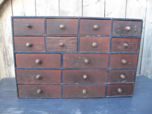 antique pine bank of drawers 19th century - CATEGORY: ANTIQUE CHEST OF DRAWERS - DATED 19TH CENTURY