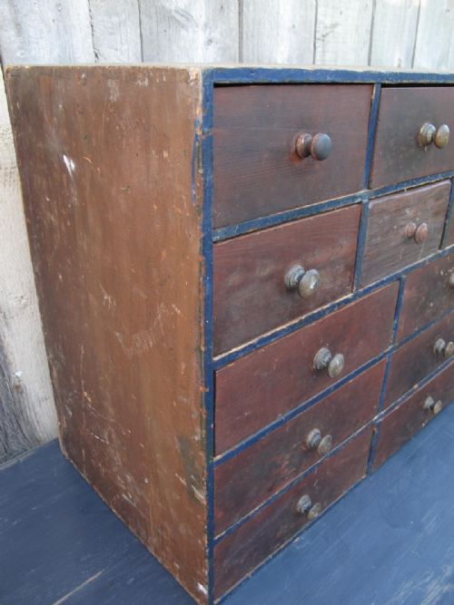 ANTIQUE PINE BANK OF DRAWERS 19TH CENTURY - ADDITIONAL PHOTO 2