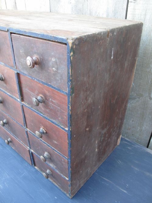 ANTIQUE PINE BANK OF DRAWERS 19TH CENTURY - ADDITIONAL PHOTO 3