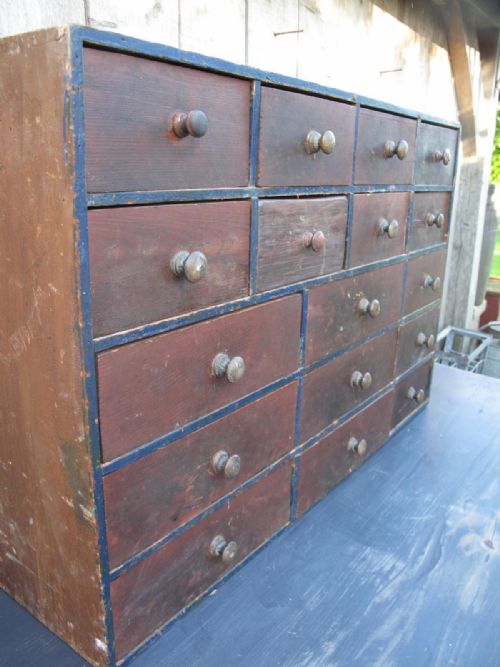 ANTIQUE PINE BANK OF DRAWERS 19TH CENTURY - ADDITIONAL PHOTO 6