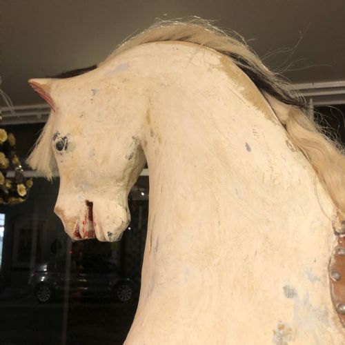 LARGE CARVED WOODEN ROCKING HORSE - ADDITIONAL PHOTO 1