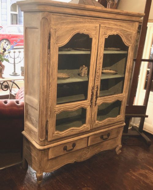 FRENCH LIMED OAK VITRINE 18THC - ADDITIONAL PHOTO 7