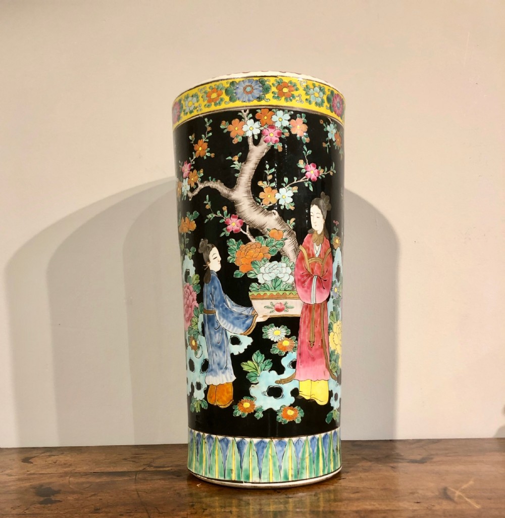 Japanese Large Cylindrical Vase. 19thc.