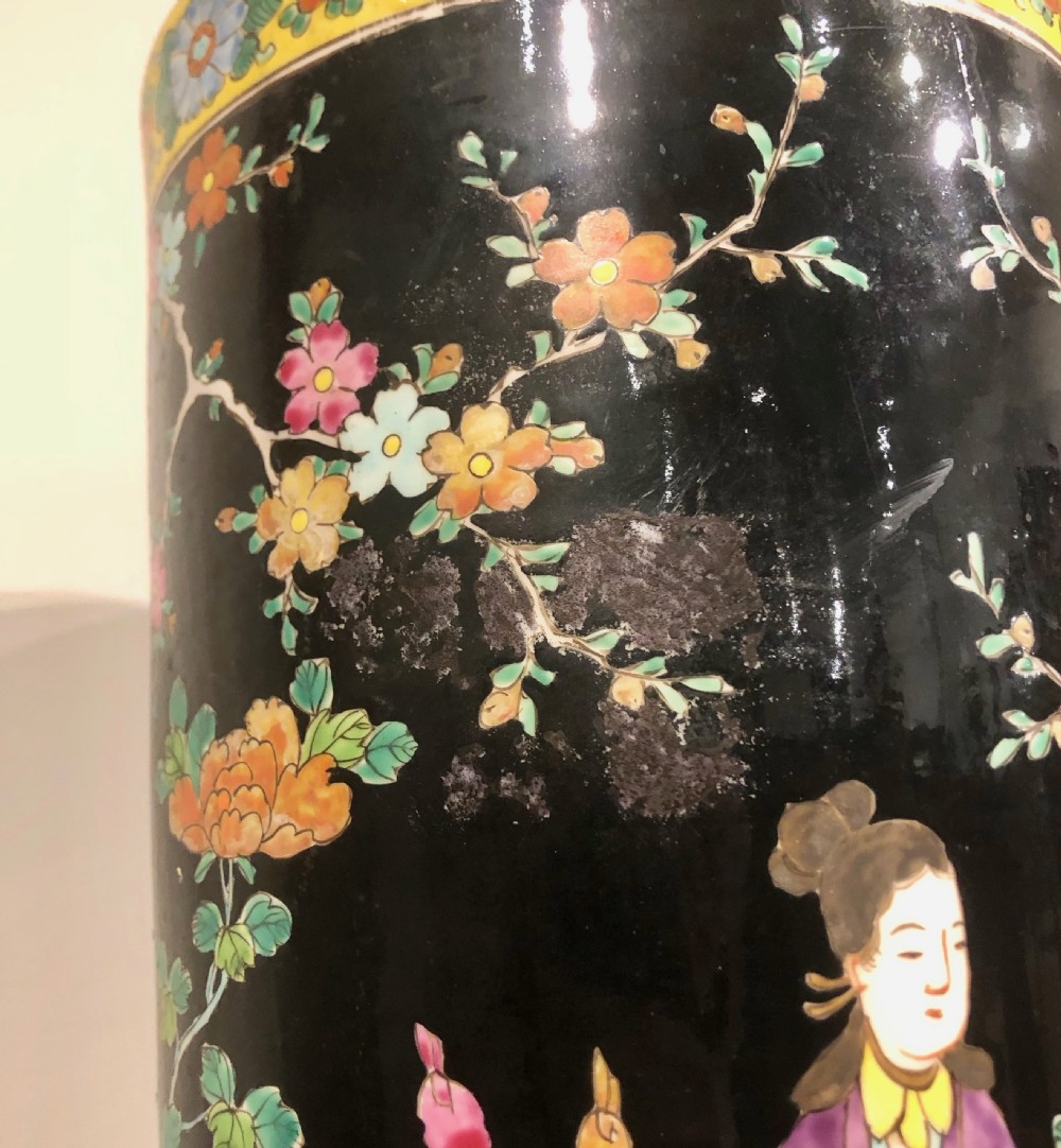 Japanese Large Cylindrical Vase. 19thc. View VI