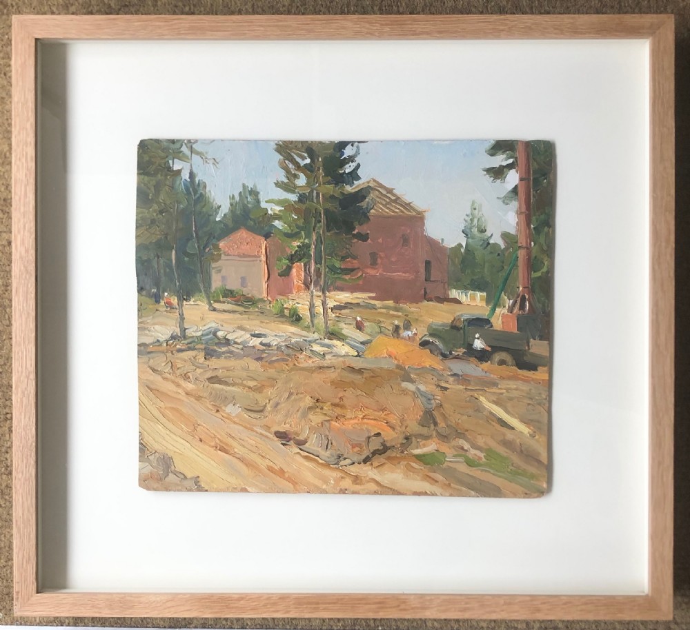 Dacha. Andrei  Ovcharov Oil on board.