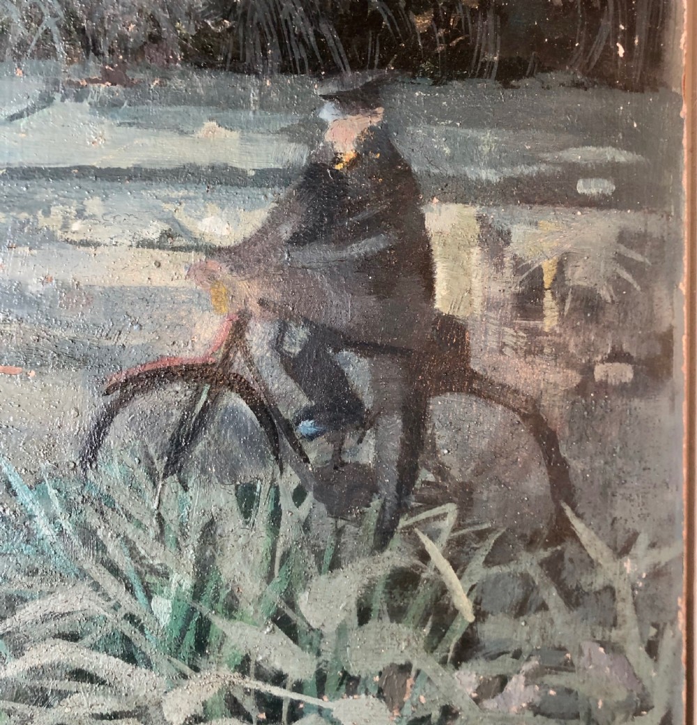 Cycles at Night, Camden. Oil on board. View II