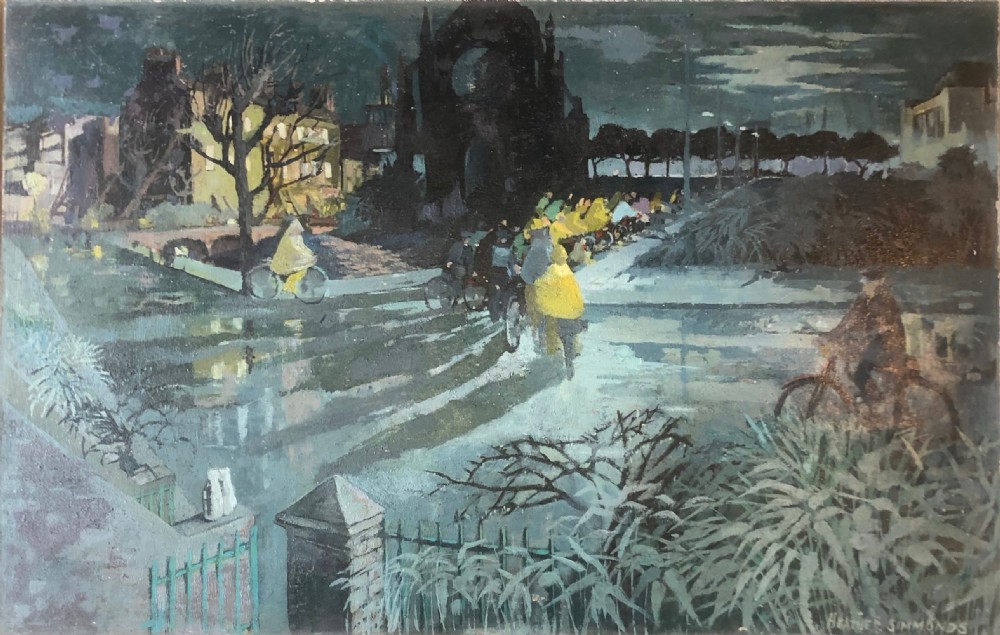 Cycles at Night, Camden. Oil on board. View VI