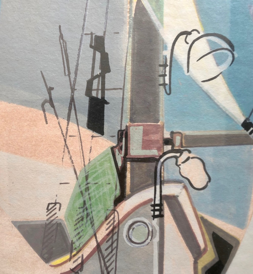 Painting, Gouche.  Attributed to John Craxton. signed. View VII
