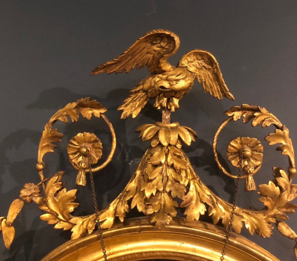 Regency Gilded Convex Mirror. c 1800. View II