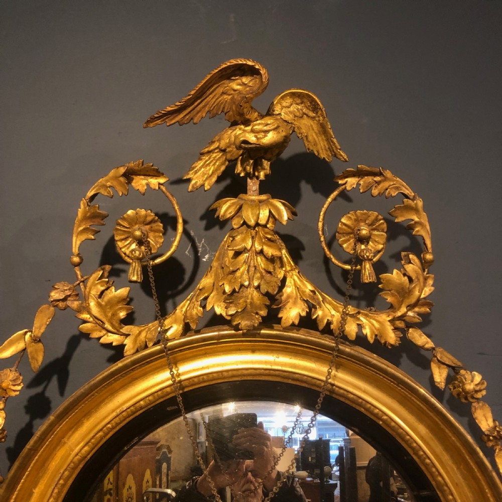 Regency Gilded Convex Mirror. c 1800. View IV