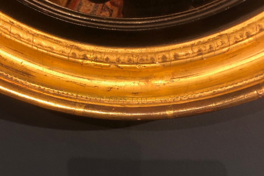 Regency Gilded Convex Mirror. c 1800. View IX