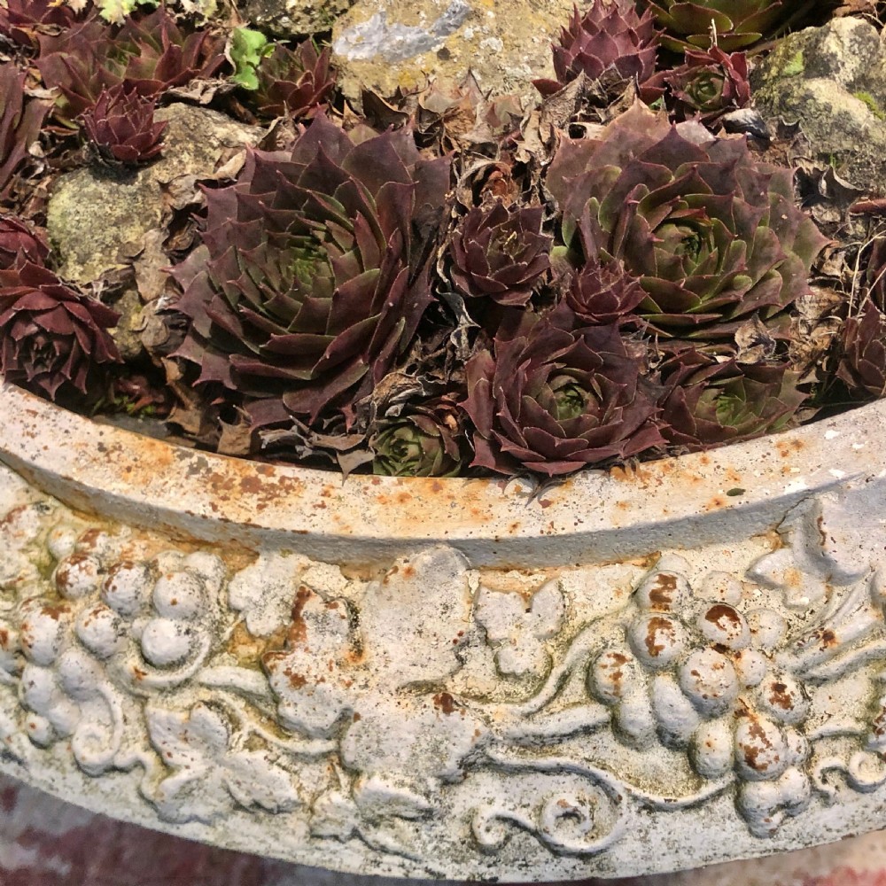 PAIR OF VICTORIAN CAST IRON URNS. View VII