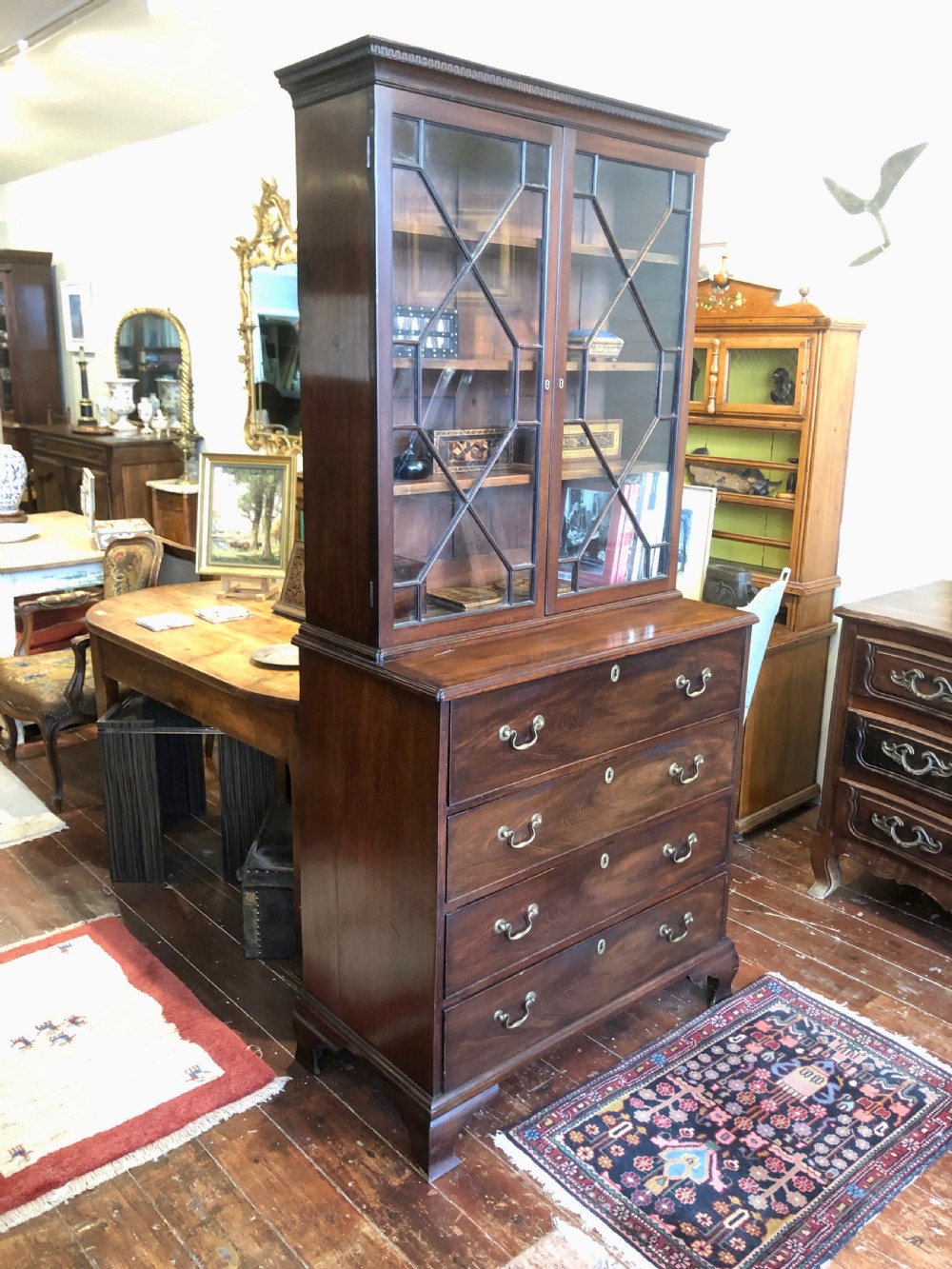 Secretaire Bookcase. George 11, Mahogany. 