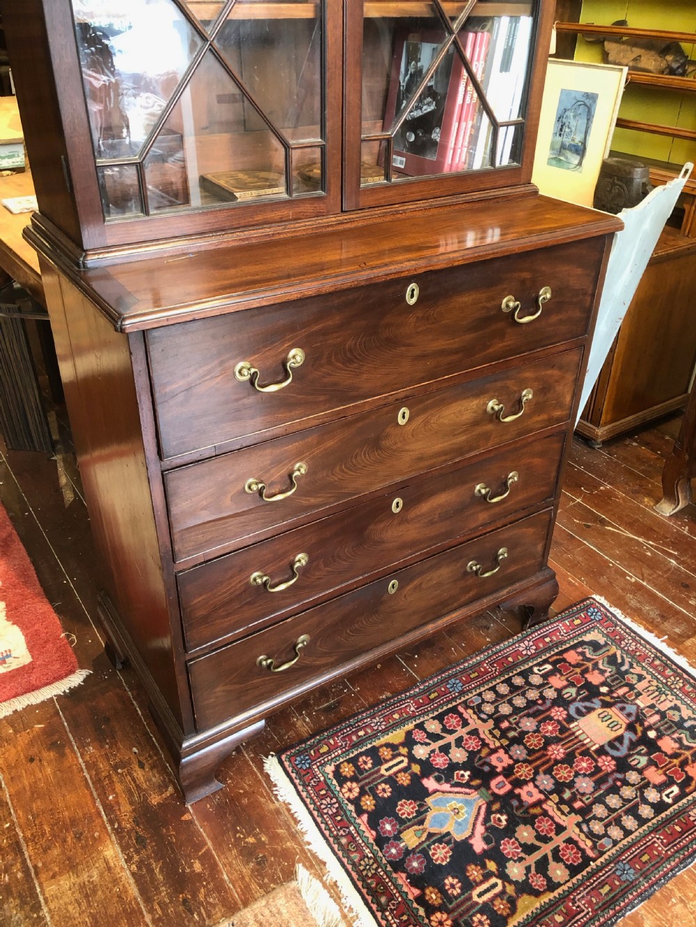 Secretaire Bookcase. George 11, Mahogany.  View II
