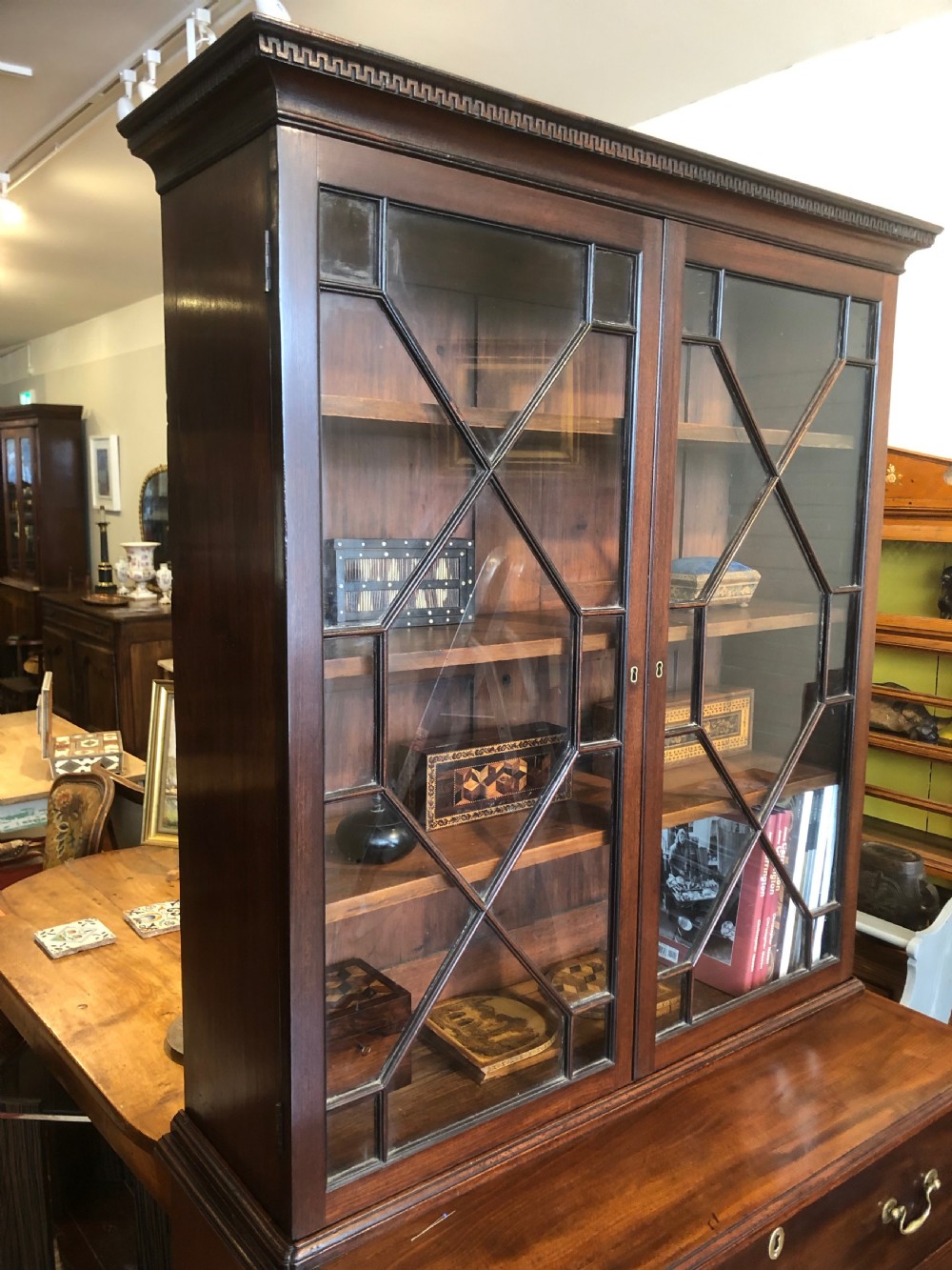 Secretaire Bookcase. George 11, Mahogany.  View III