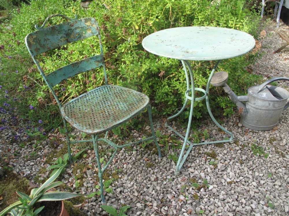 French Bistro table and chair.