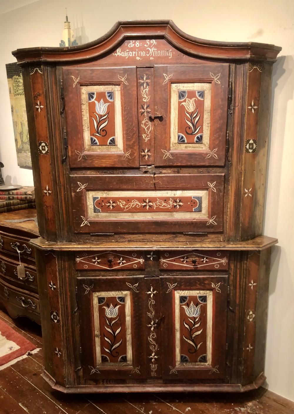 Austro Hungarian Empire Corner Cupboard. 1839.