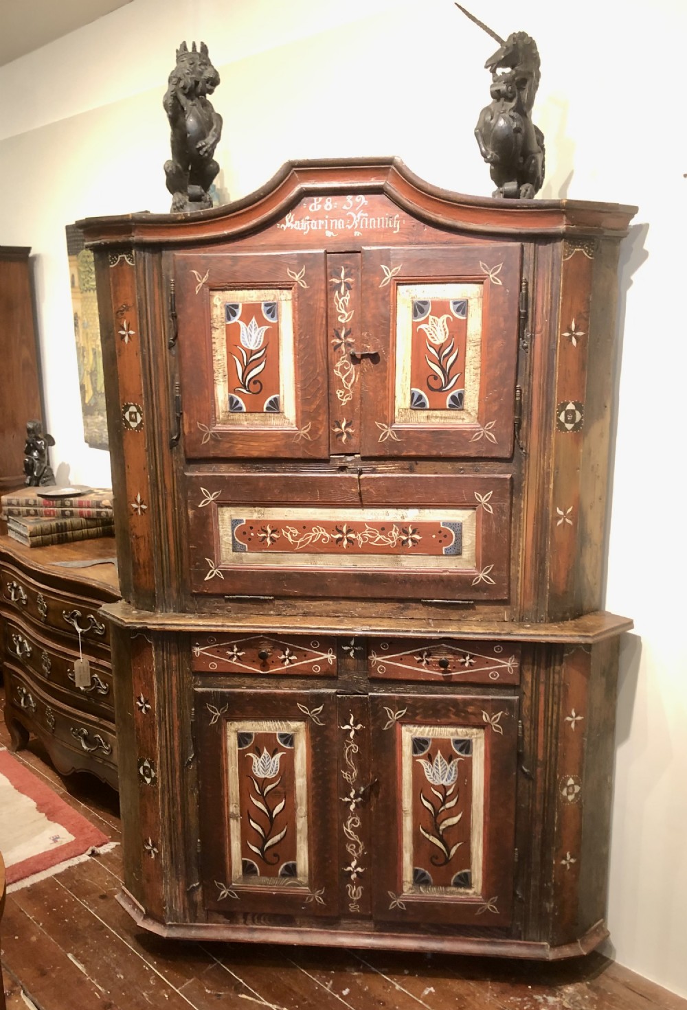 Austro Hungarian Empire Corner Cupboard. 1839. View II