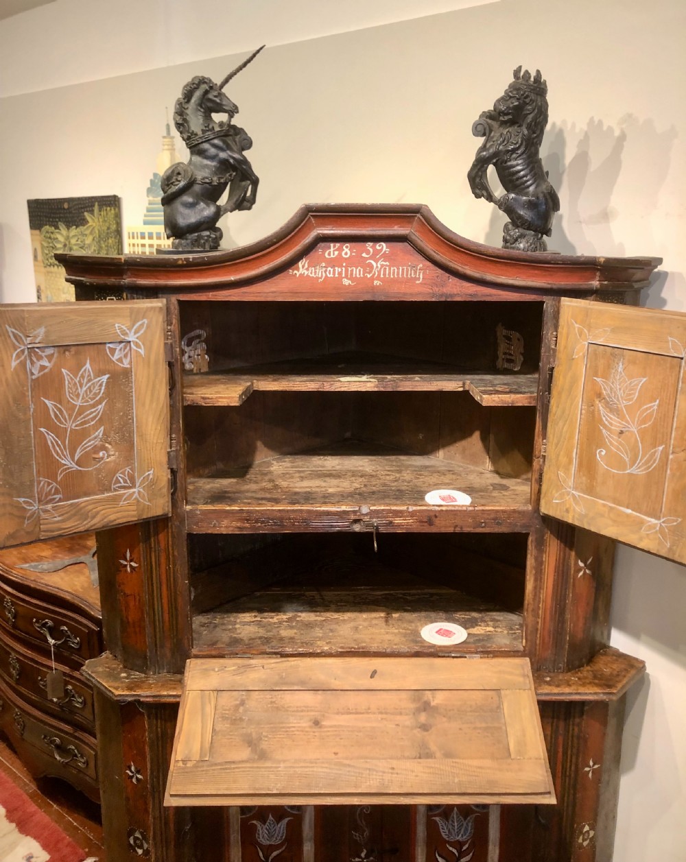 Austro Hungarian Empire Corner Cupboard. 1839. View VIII