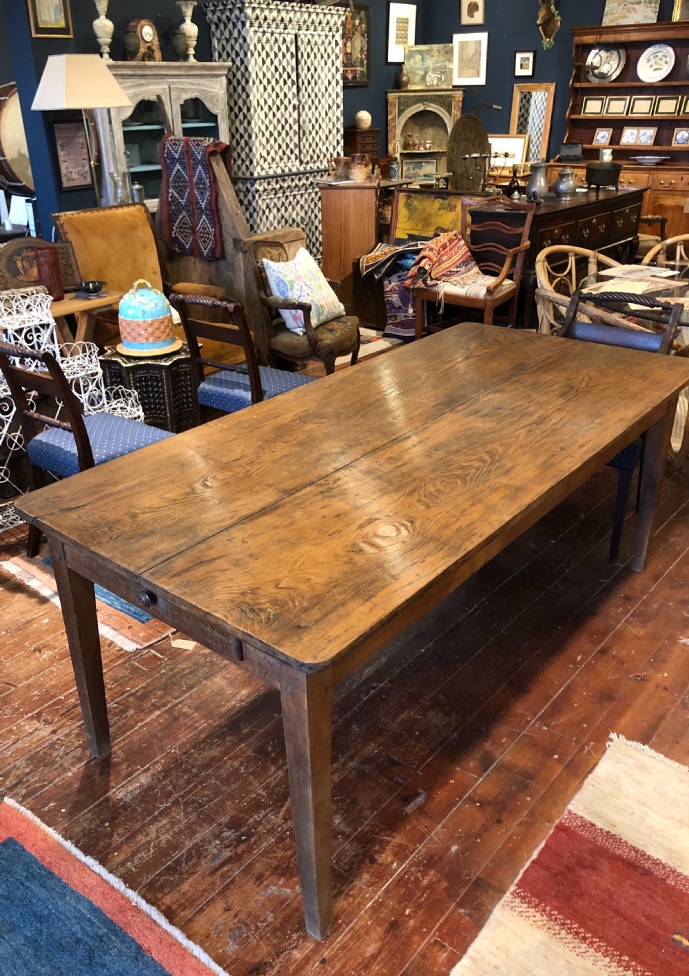 French Elm Farmhouse Table. 19thc. View II