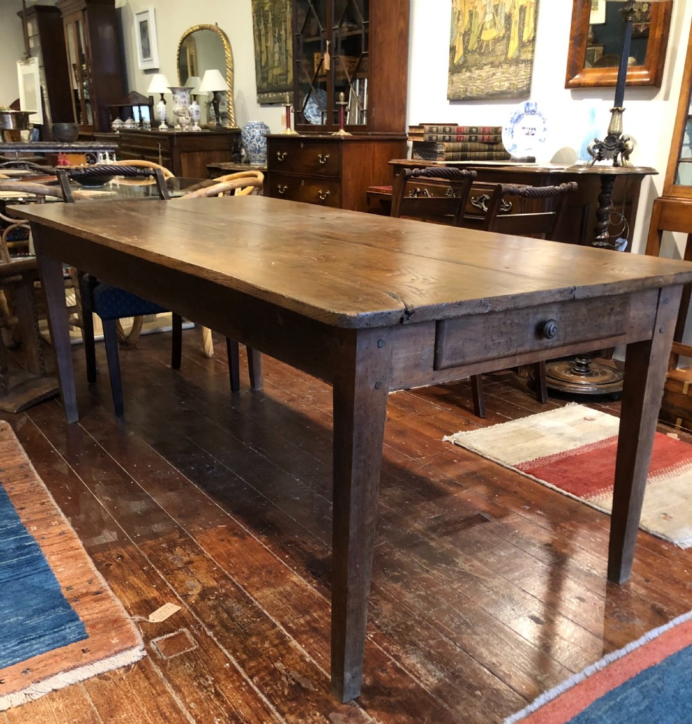 French Elm Farmhouse Table. 19thc. View VI