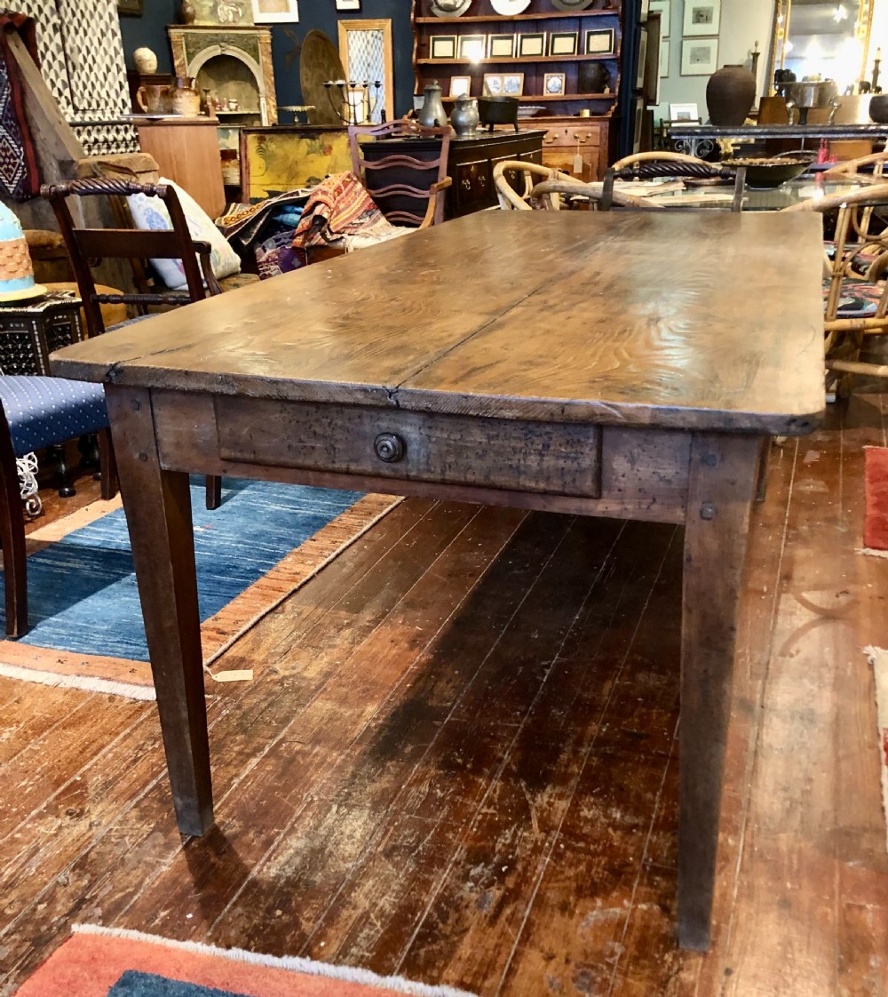 French Elm Farmhouse Table. 19thc. View VII