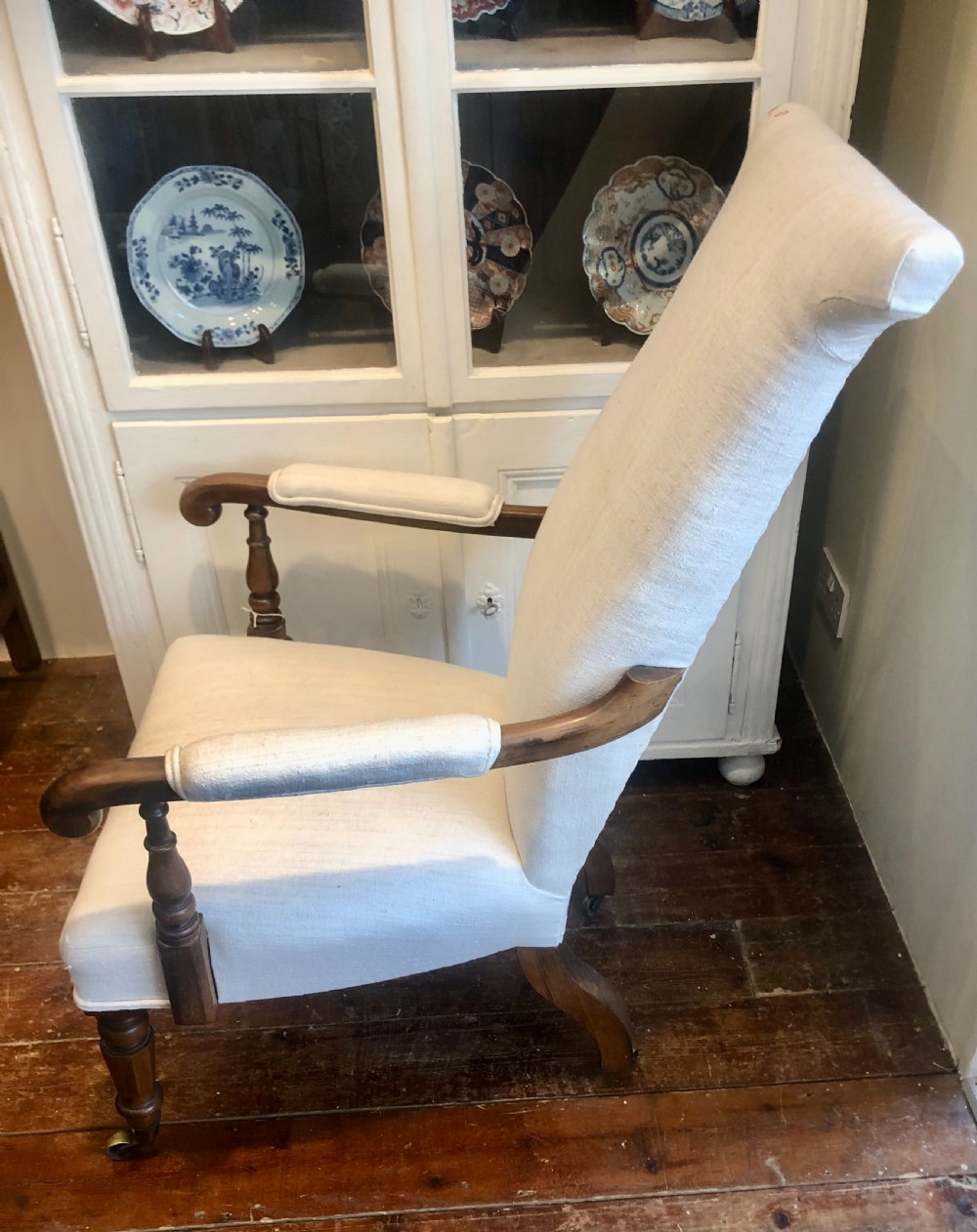 High back Open Arm chair. Probably by Gillows. View X
