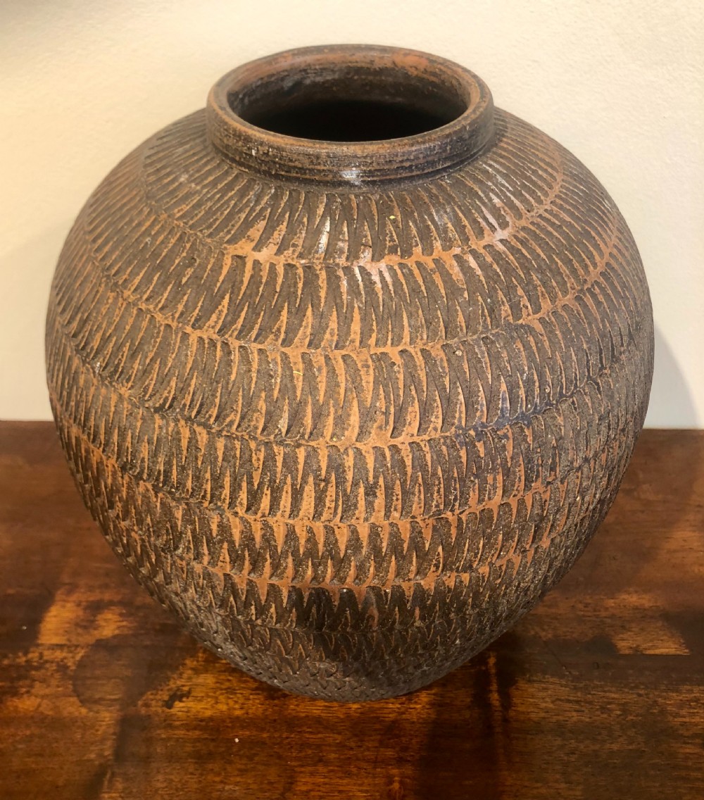 Large Earthenware Incised Vase. View II