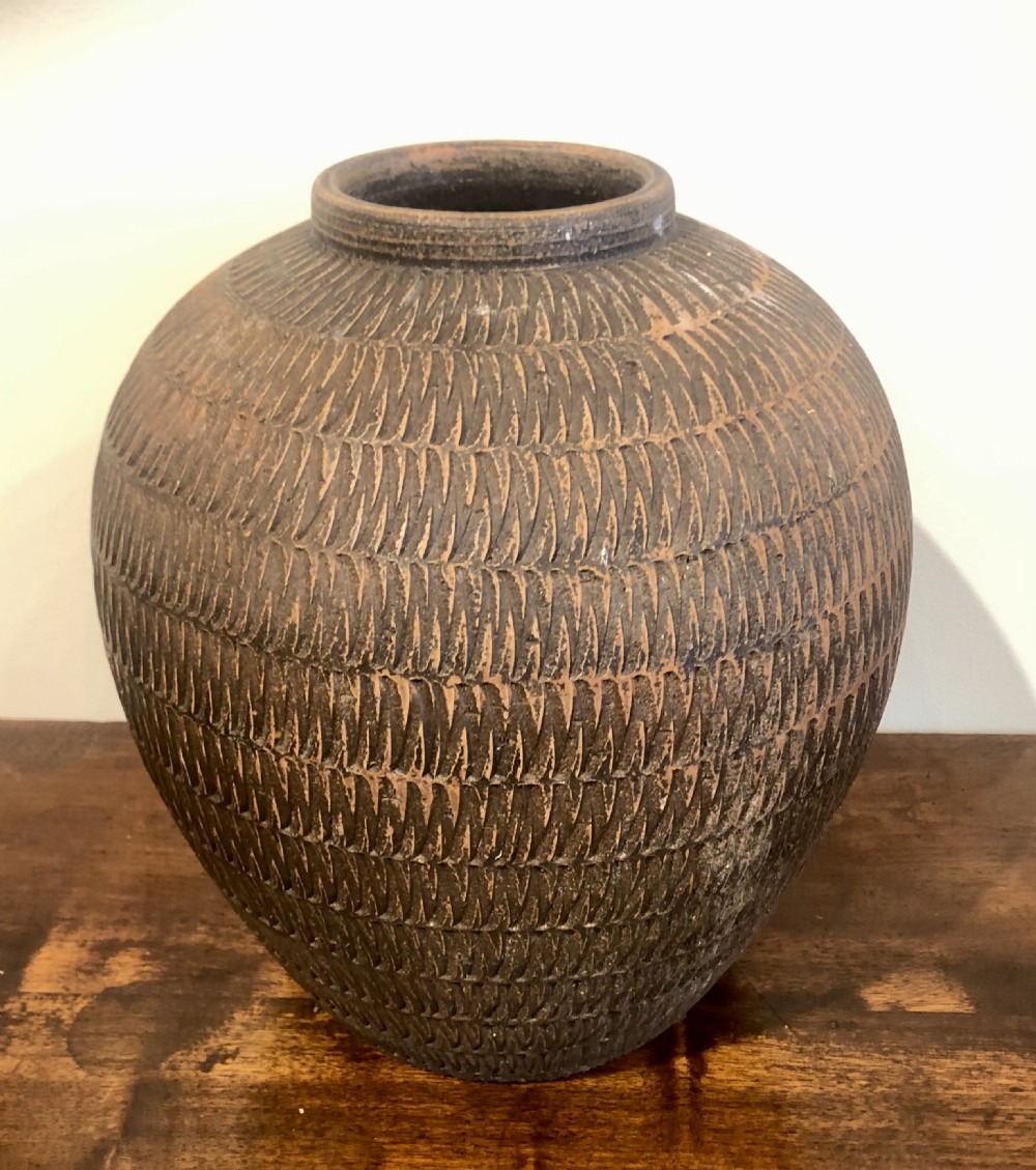 Large Earthenware Incised Vase. View IV