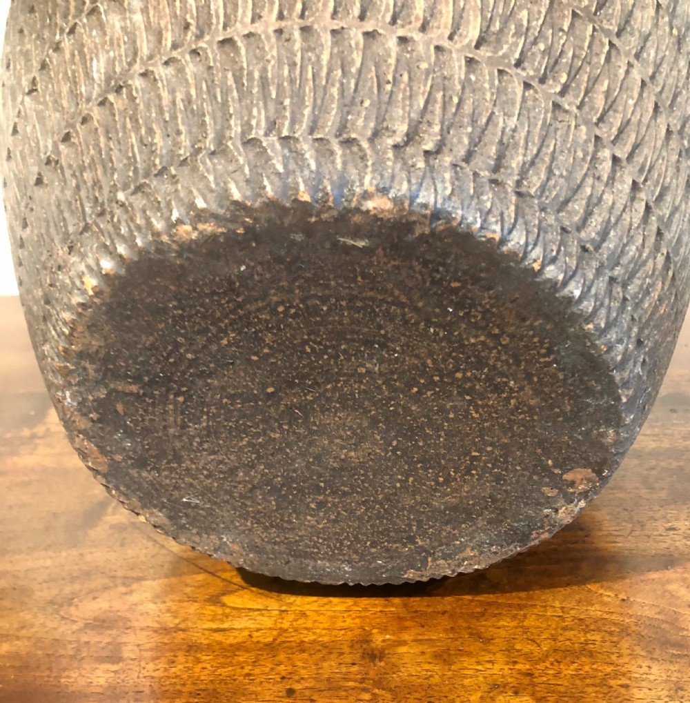 Large Earthenware Incised Vase. View V