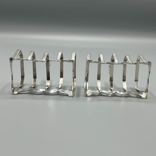 PAIR OF SOLID SILVER ART DECO TOAST RACKS HALLMARKED BIRMINGHAM 1932 - ADDITIONAL PHOTO 13