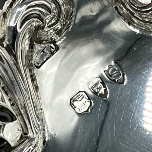 PAIR SOLID STERLING SILVER BON BON DISHES HEAVY GAUGE - ADDITIONAL PHOTO 8
