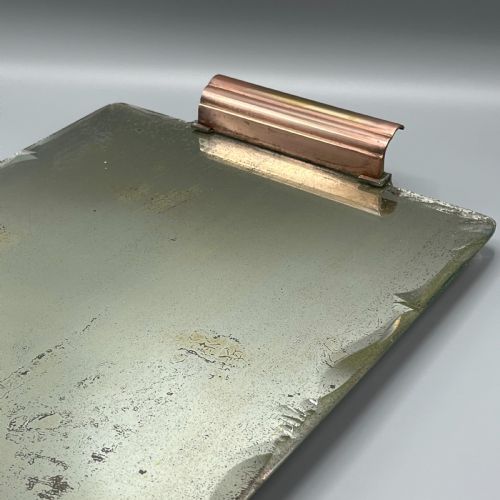 ART DECO MIRROR GLASS COCKTAIL TRAY WITH COPPER HANDLES - ADDITIONAL PHOTO 10
