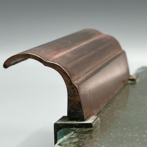 ART DECO MIRROR GLASS COCKTAIL TRAY WITH COPPER HANDLES - ADDITIONAL PHOTO 14