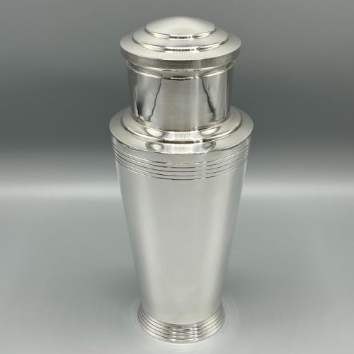 large art deco silver plated cocktail shaker by mappin webb - CATEGORY: ANTIQUE SILVER - DATED 1930