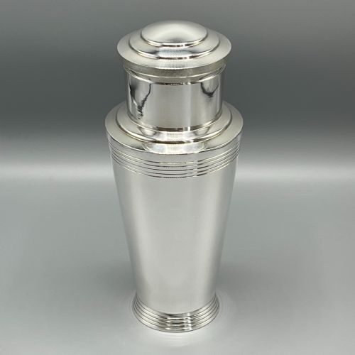 LARGE ART DECO SILVER PLATED COCKTAIL SHAKER BY MAPPIN WEBB - ADDITIONAL PHOTO 3