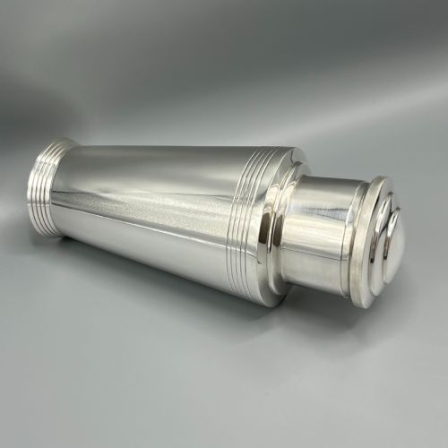 LARGE ART DECO SILVER PLATED COCKTAIL SHAKER BY MAPPIN WEBB - ADDITIONAL PHOTO 8