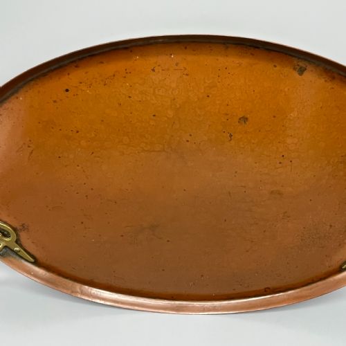 WMF JUGENDSTIL ART NOUVEAU LARGE COPPER SERVING TRAY WITH WHIPLASH BRASS HANDLES - ADDITIONAL PHOTO 6