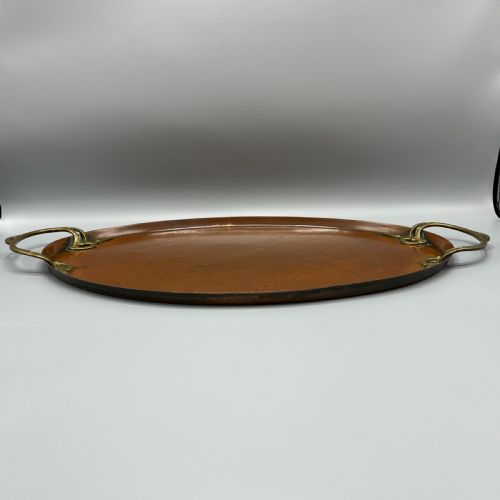 WMF JUGENDSTIL ART NOUVEAU LARGE COPPER SERVING TRAY WITH WHIPLASH BRASS HANDLES - ADDITIONAL PHOTO 11