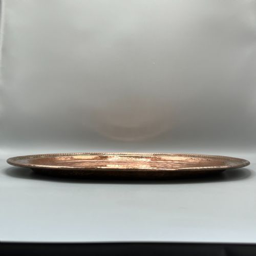 LARGE ROUND ARTS CRAFTS COPPER TRAY CHARGER BY HUGH WALLIS - ADDITIONAL PHOTO 10