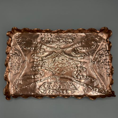 ART NOUVEAU COPPER REPOUSSE GALLERY TRAY - ADDITIONAL PHOTO 6