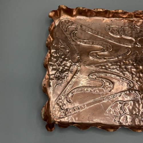ART NOUVEAU COPPER REPOUSSE GALLERY TRAY - ADDITIONAL PHOTO 7