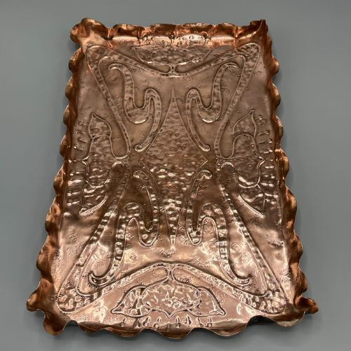 ART NOUVEAU COPPER REPOUSSE GALLERY TRAY - ADDITIONAL PHOTO 11