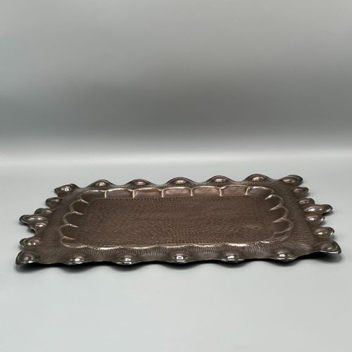 ART NOUVEAU SOLID COPPER REPOUSSE EMBOSSED TRAY - ADDITIONAL PHOTO 8